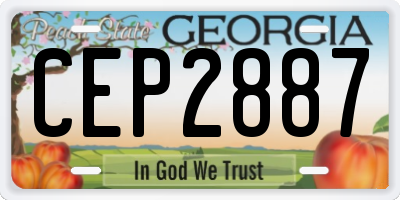 GA license plate CEP2887