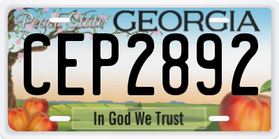 GA license plate CEP2892