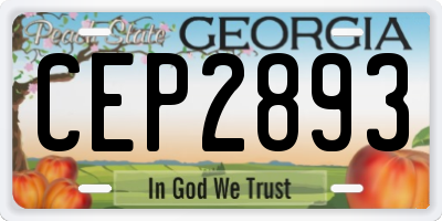 GA license plate CEP2893