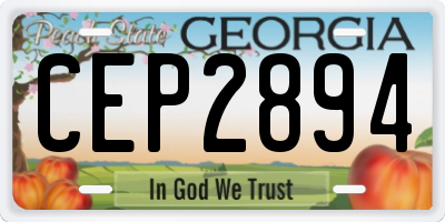 GA license plate CEP2894