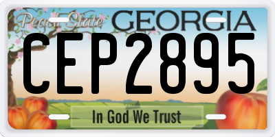 GA license plate CEP2895