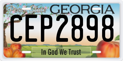 GA license plate CEP2898