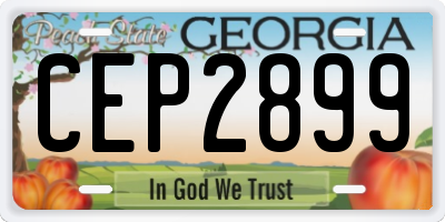 GA license plate CEP2899