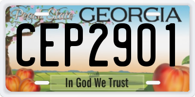 GA license plate CEP2901