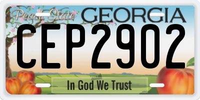 GA license plate CEP2902