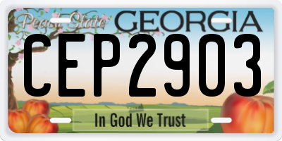 GA license plate CEP2903