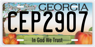 GA license plate CEP2907