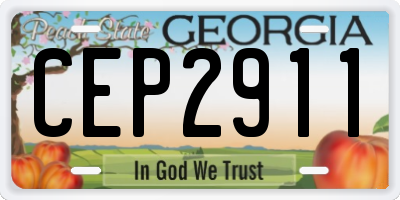GA license plate CEP2911