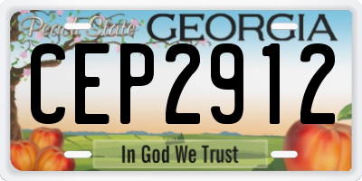 GA license plate CEP2912