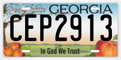 GA license plate CEP2913