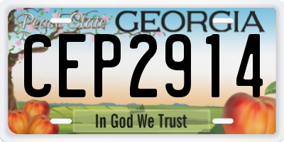 GA license plate CEP2914