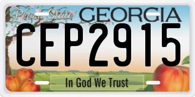GA license plate CEP2915