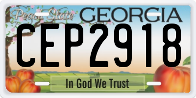 GA license plate CEP2918