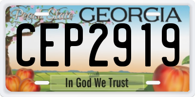 GA license plate CEP2919