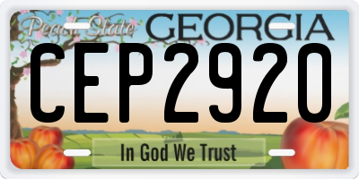 GA license plate CEP2920