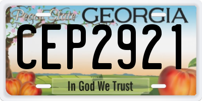 GA license plate CEP2921