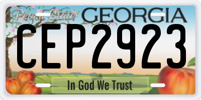 GA license plate CEP2923
