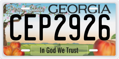 GA license plate CEP2926