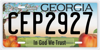 GA license plate CEP2927