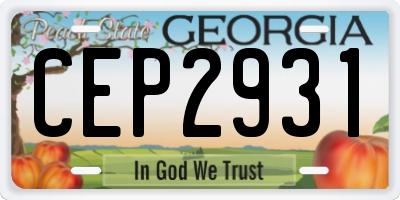GA license plate CEP2931