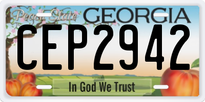 GA license plate CEP2942