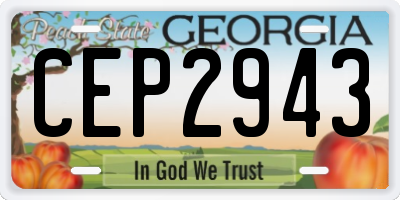 GA license plate CEP2943