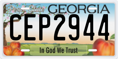 GA license plate CEP2944
