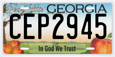 GA license plate CEP2945