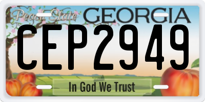 GA license plate CEP2949