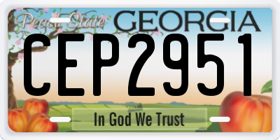 GA license plate CEP2951