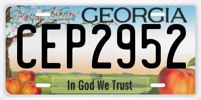 GA license plate CEP2952