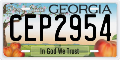 GA license plate CEP2954