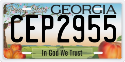 GA license plate CEP2955