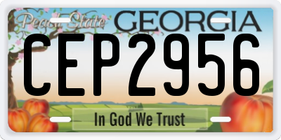 GA license plate CEP2956