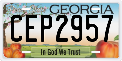 GA license plate CEP2957