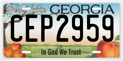 GA license plate CEP2959