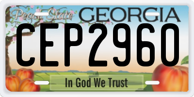 GA license plate CEP2960