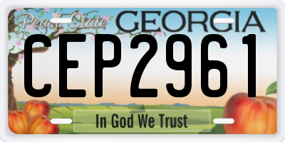 GA license plate CEP2961