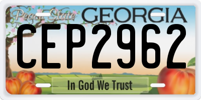 GA license plate CEP2962