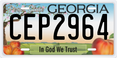 GA license plate CEP2964