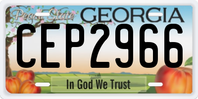 GA license plate CEP2966