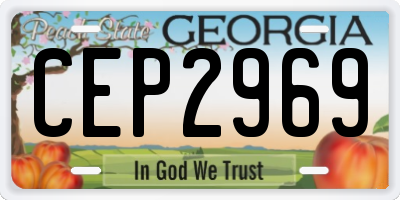 GA license plate CEP2969