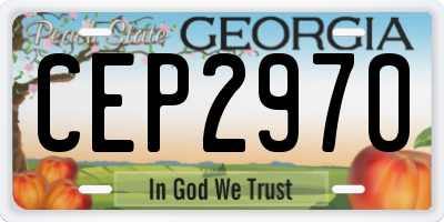 GA license plate CEP2970