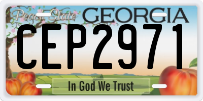 GA license plate CEP2971