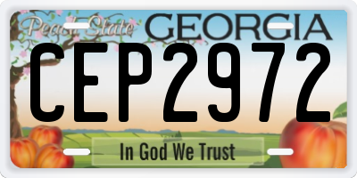 GA license plate CEP2972