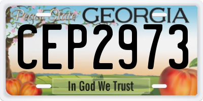 GA license plate CEP2973