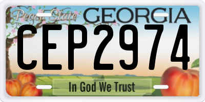 GA license plate CEP2974