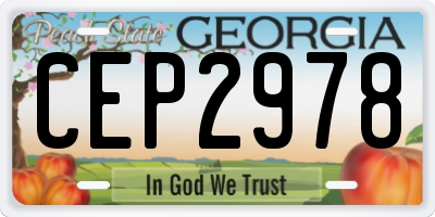 GA license plate CEP2978