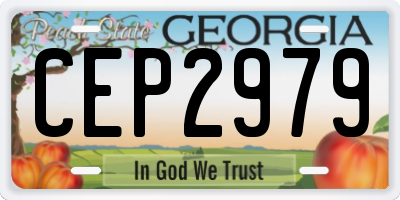GA license plate CEP2979