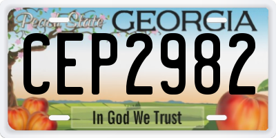 GA license plate CEP2982